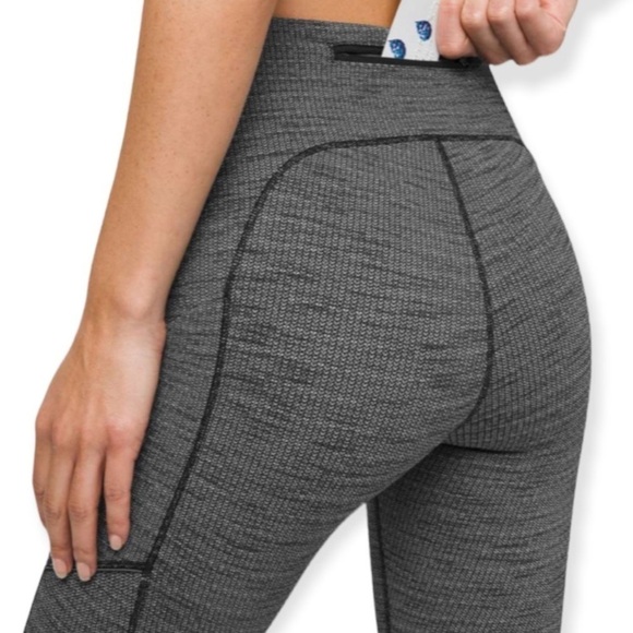 Lululemon Speed Up Tight 28" Full-On Luxtreme Variegated Knit Black Heather 2 - Picture 7 of 14